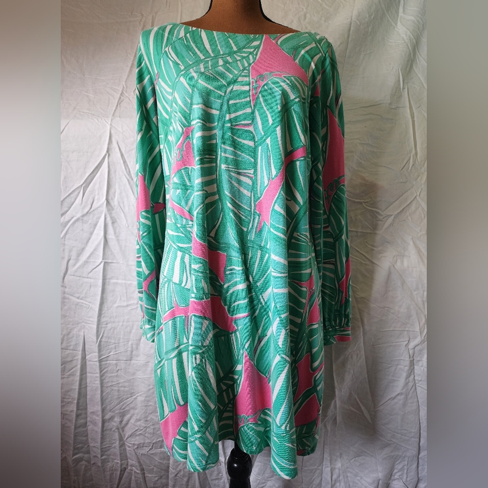 Lilly Pulitzer Tropical Green and Pink Dress